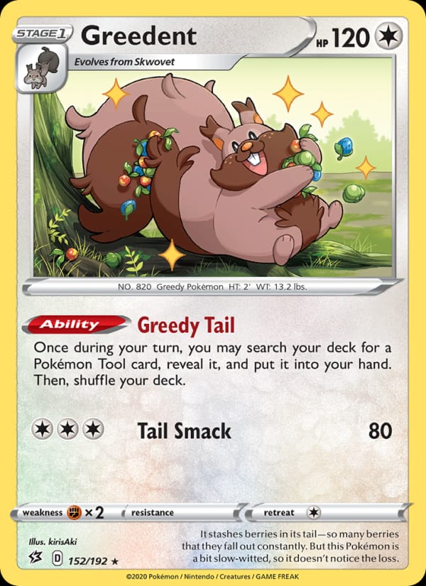 Greedent 152/192 Rebel Clash Pokémon card