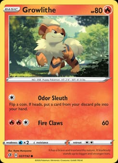 Growlithe 027/192 Common – Rebel Clash Pokémon card