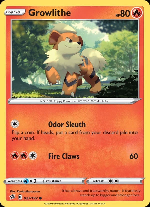 Growlithe 027/192 Rebel Clash Pokémon card