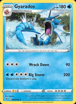 Gyarados 040/192 Holo Rare – Rebel Clash Pokémon card