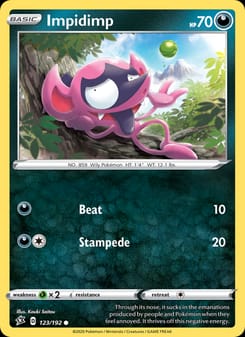 Impidimp 123/192 Common – Rebel Clash Pokémon card