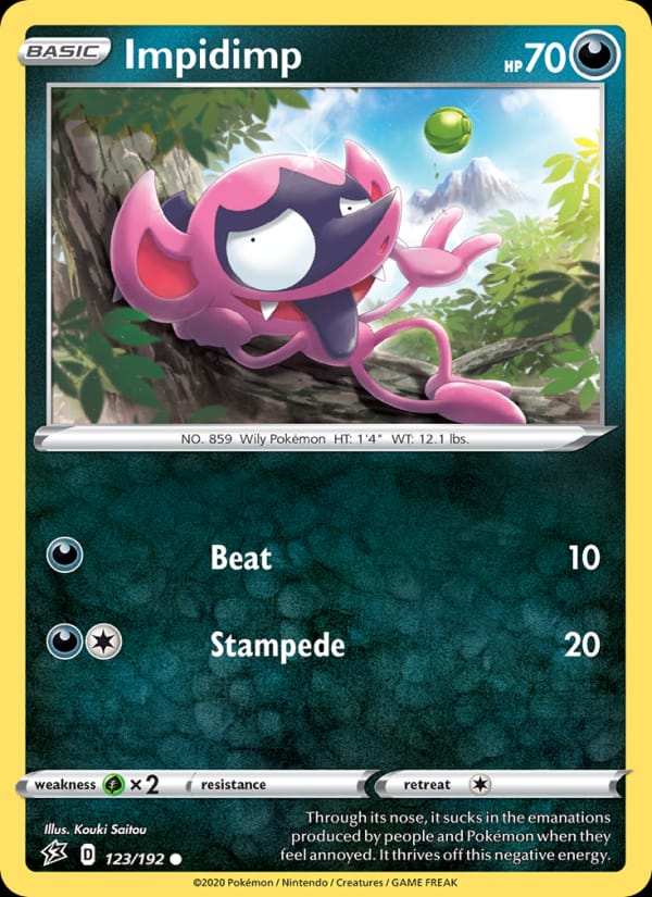 Impidimp 123/192 Rebel Clash Pokémon card