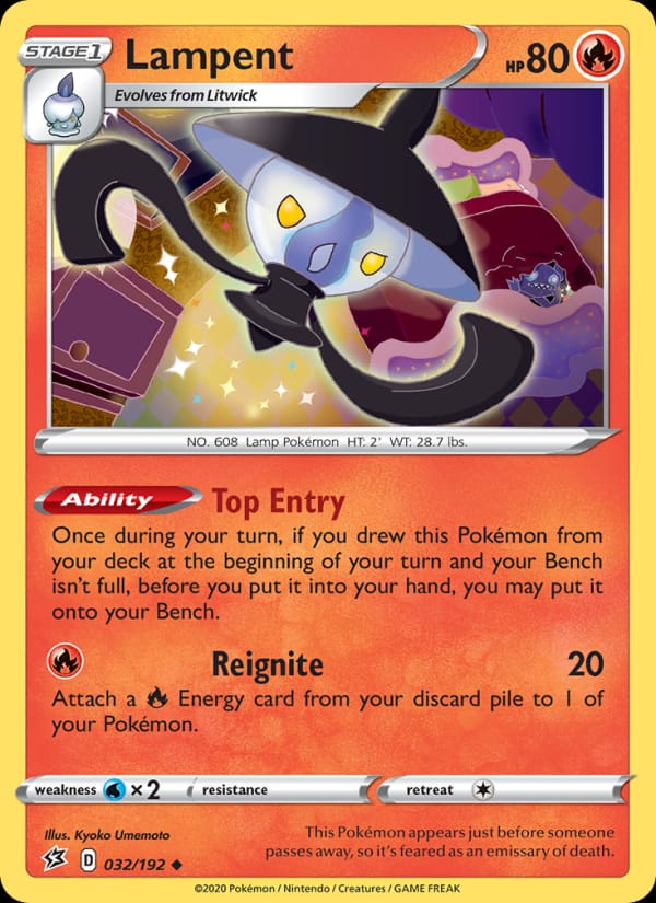 Lampent 032/192 Rebel Clash Pokémon card