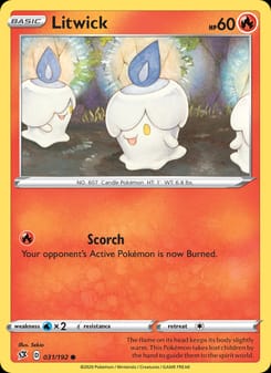 Litwick 031/192 Common – Rebel Clash Pokémon card