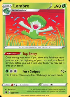 Lombre 008/192 Uncommon – Rebel Clash Pokémon card