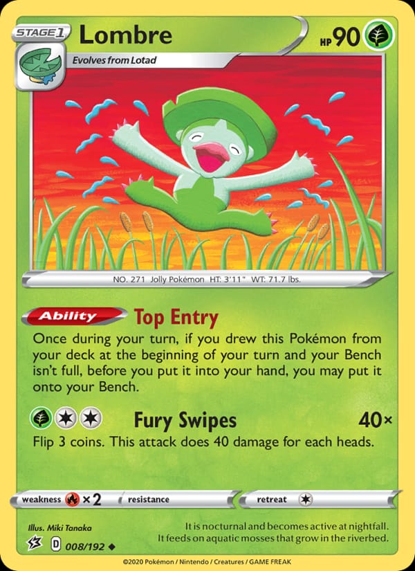 Lombre 008/192 Rebel Clash Pokémon card