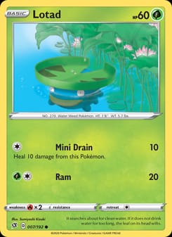 Lotad 007/192 Common – Rebel Clash Pokémon card
