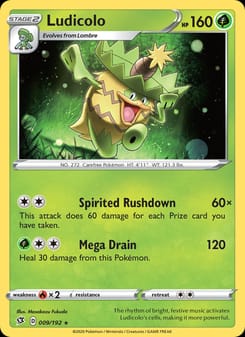 Ludicolo 009/192 Rare – Rebel Clash Pokémon card