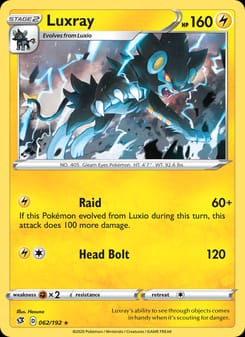 Luxray 062/192 Holo Rare – Rebel Clash Pokémon card