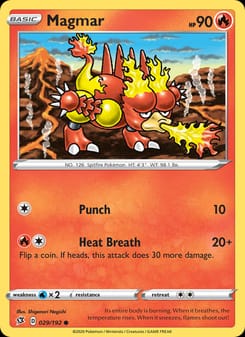 Magmar 029/192 Common – Rebel Clash Pokémon card