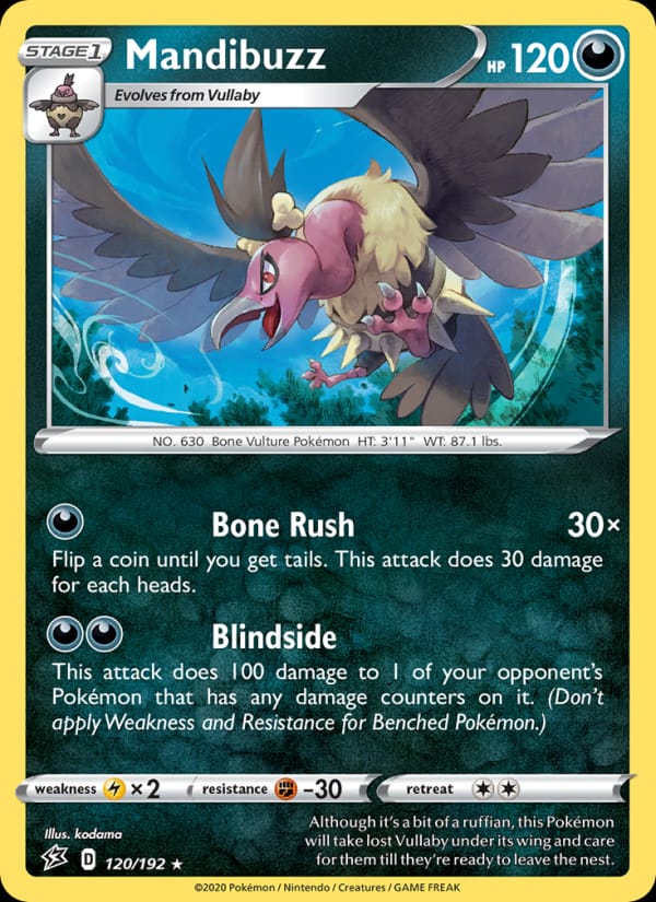 Mandibuzz 120/192 Rebel Clash Pokémon card