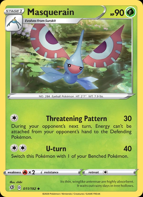 Masquerain 011/192 Rebel Clash Pokémon card