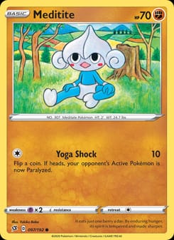 Meditite 097/192 Common – Rebel Clash Pokémon card