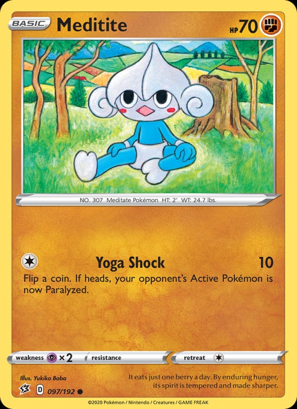 Meditite 097/192 Rebel Clash Pokémon card