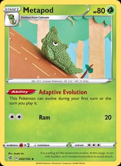 Metapod 002/192 Uncommon – Rebel Clash Pokémon card