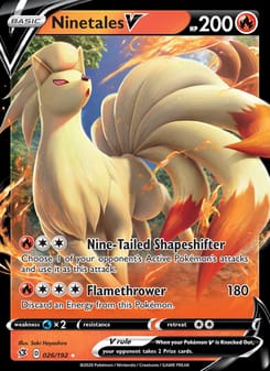 Ninetales V 026/192 Ultra Rare – Rebel Clash Pokémon card