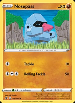 Nosepass 096/192 Common – Rebel Clash Pokémon card
