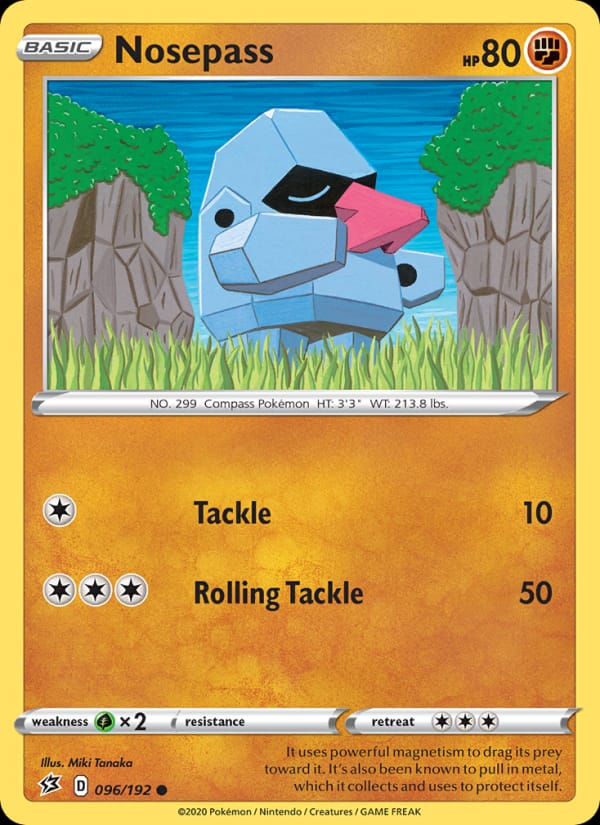Nosepass 096/192 Rebel Clash Pokémon card