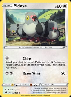 Pidove 143/192 Common – Rebel Clash Pokémon card