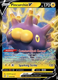 Pincurchin V 072/192 Ultra Rare – Rebel Clash Pokémon card