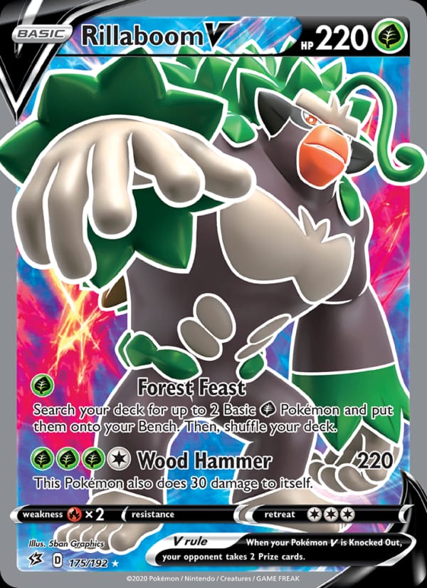 Rillaboom V 175/192 Rebel Clash Pokémon card