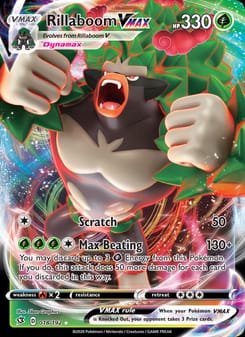 Rillaboom VMAX 018/192 Ultra Rare – Rebel Clash Pokémon card