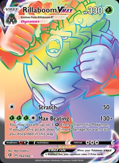 Rillaboom VMAX 193/192 Secret Rare – Rebel Clash Pokémon card