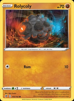 Rolycoly 105/192 Common – Rebel Clash Pokémon card