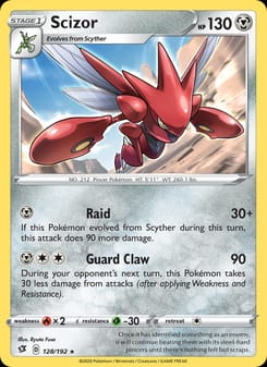 Scizor 128/192 Rare – Rebel Clash Pokémon card