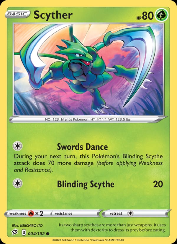 Scyther 004/192 Rebel Clash Pokémon card