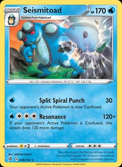 Seismitoad 046/192 Rare – Rebel Clash Pokémon card