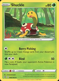 Shuckle 005/192 Uncommon – Rebel Clash Pokémon card