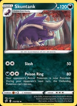 Skuntank 115/192 Uncommon – Rebel Clash Pokémon card
