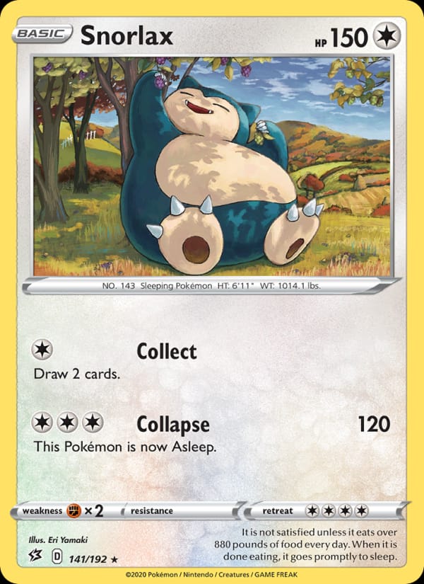 Snorlax 141/192 Rebel Clash Pokémon card