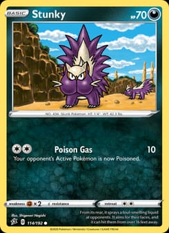 Stunky 114/192 Common – Rebel Clash Pokémon card