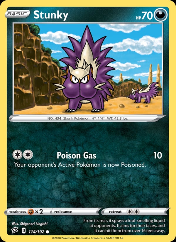 Stunky 114/192 Rebel Clash Pokémon card
