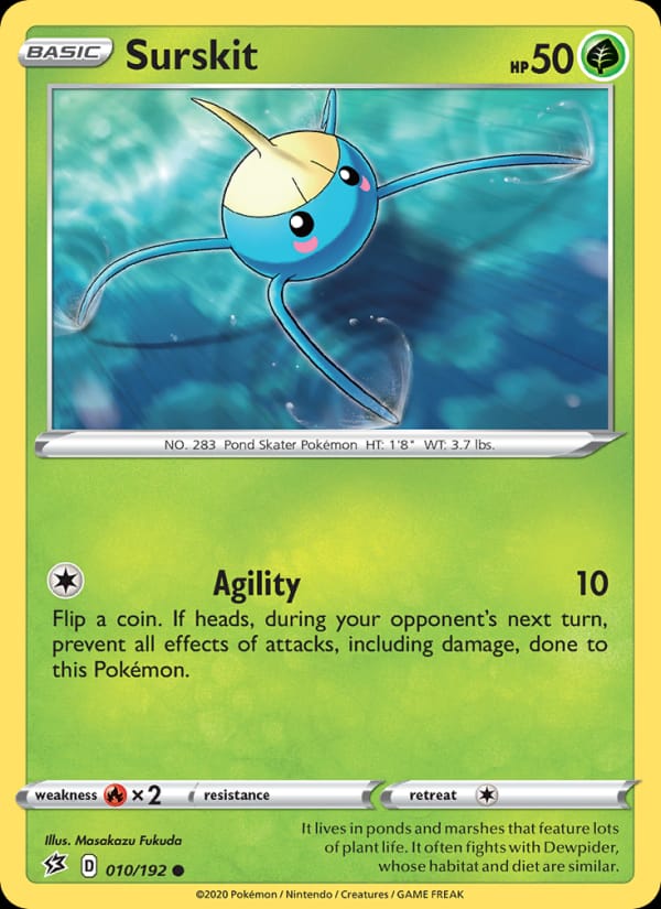 Surskit 010/192 Rebel Clash Pokémon card