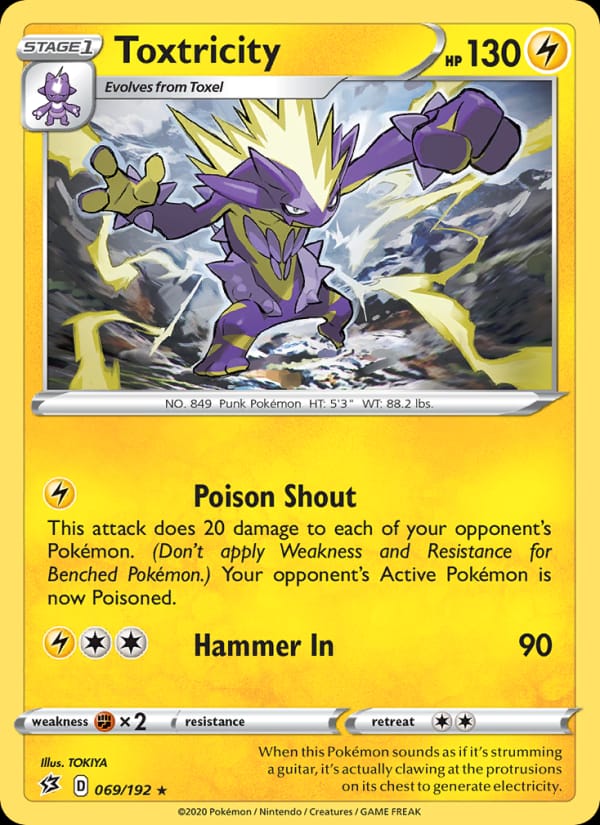 Toxtricity 069/192 Rebel Clash Pokémon card