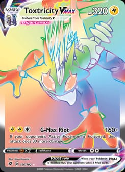 Toxtricity VMAX 196/192 Secret Rare – Rebel Clash Pokémon card