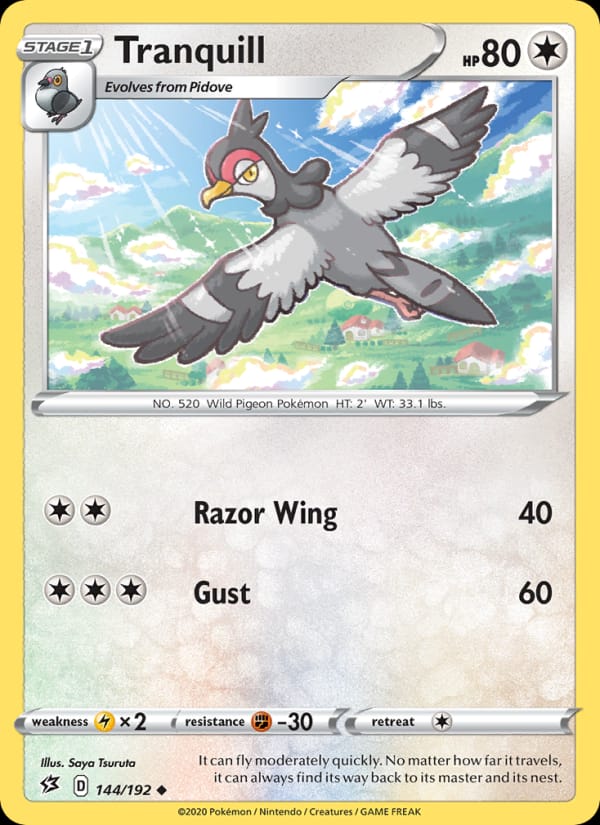 Tranquill 144/192 Rebel Clash Pokémon card