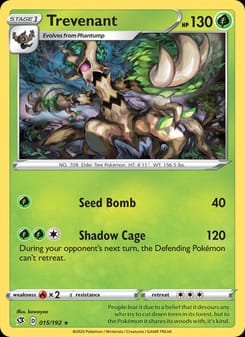 Trevenant 015/192 Rare – Rebel Clash Pokémon card