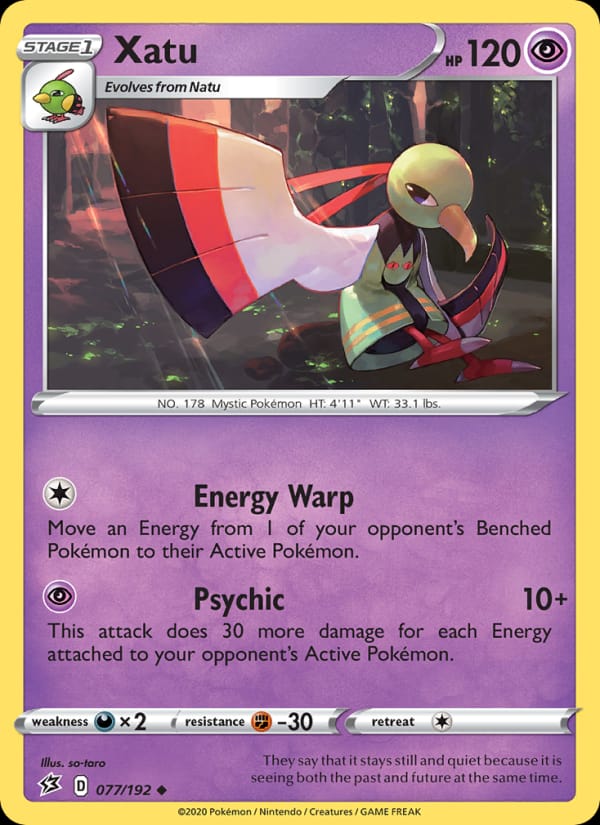 Xatu 077/192 Rebel Clash Pokémon card