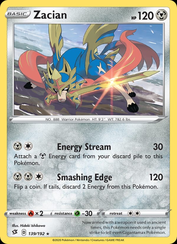 Zacian 139/192 Rebel Clash Pokémon card
