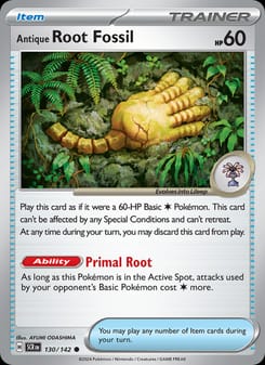 Antique Root Fossil 130/142 Common – Stellar Crown Pokémon card