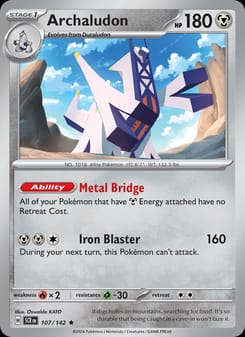 Archaludon 107/142 Rare – Stellar Crown Pokémon card