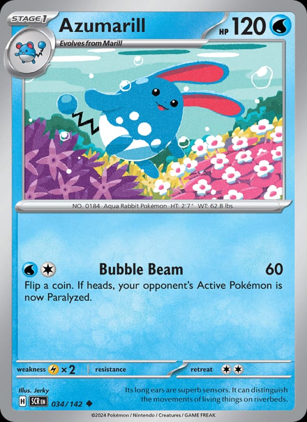 Azumarill 034/142 Stellar Crown Pokémon card
