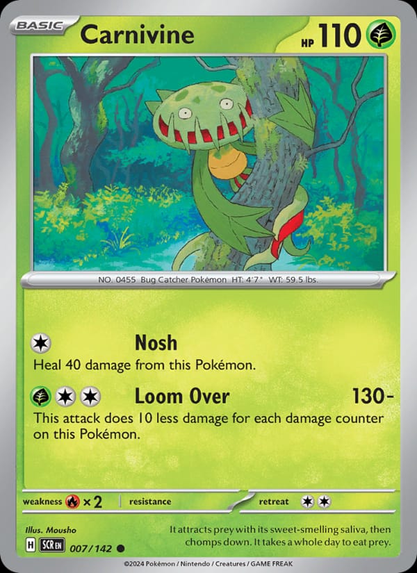 Carnivine 007/142 Stellar Crown Pokémon card