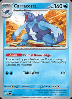 Carracosta 038/142 Rare – Stellar Crown Pokémon card