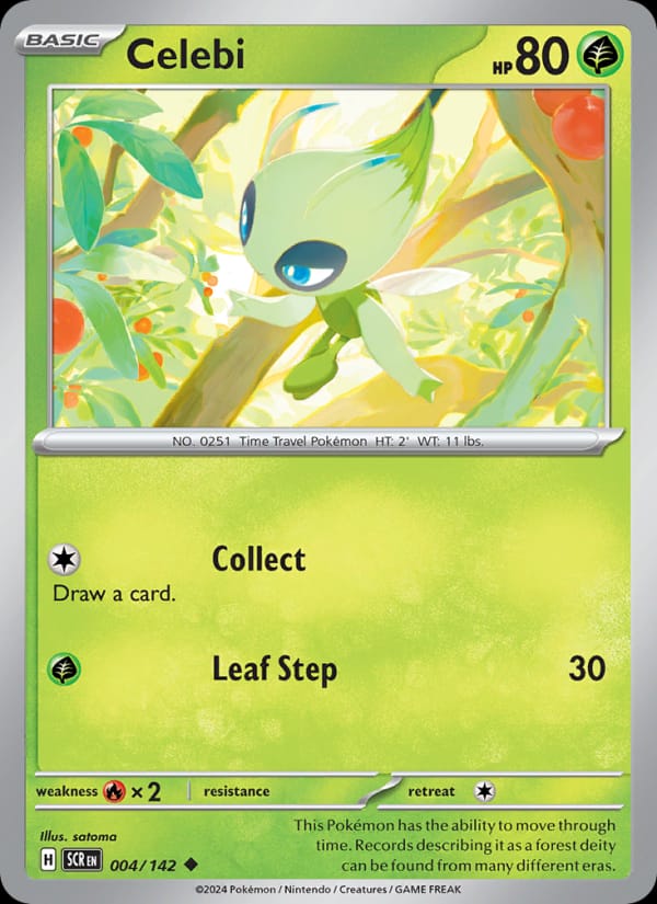 Celebi 004/142 Stellar Crown Pokémon card