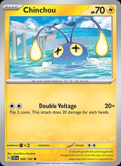 Chinchou 048/142 Common – Stellar Crown Pokémon card